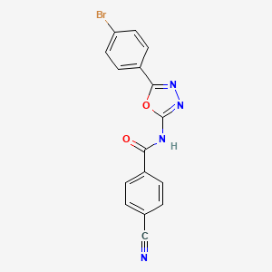molecular formula C16H9BrN4O2 B2678860 N-[5-(4-bromophenyl)-1,3,4-oxadiazol-2-yl]-4-cyanobenzamide CAS No. 891129-16-1