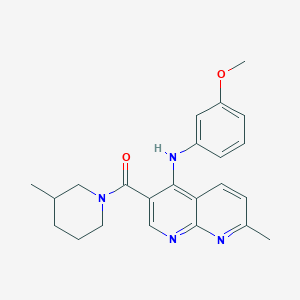 molecular formula C23H26N4O2 B2678869 N-(3-methoxyphenyl)-7-methyl-3-(3-methylpiperidine-1-carbonyl)-1,8-naphthyridin-4-amine CAS No. 1251571-33-1
