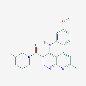 B2678869 (4-((3-Methoxyphenyl)amino)-7-methyl-1,8-naphthyridin-3-yl)(3-methylpiperidin-1-yl)methanone CAS No. 1251571-33-1