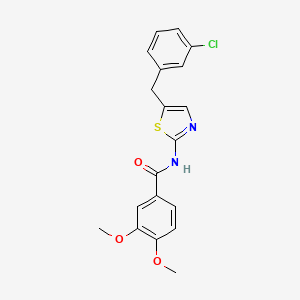 molecular formula C19H17ClN2O3S B2678870 N-(5-(3-chlorobenzyl)thiazol-2-yl)-3,4-dimethoxybenzamide CAS No. 327062-15-7