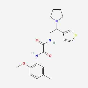 molecular formula C20H25N3O3S B2678875 N'-(2-methoxy-5-methylphenyl)-N-[2-(pyrrolidin-1-yl)-2-(thiophen-3-yl)ethyl]ethanediamide CAS No. 946247-73-0