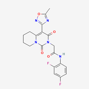 molecular formula C19H17F2N5O4 B2678887 N-(2,4-difluorophenyl)-2-[4-(5-methyl-1,2,4-oxadiazol-3-yl)-1,3-dioxo-1H,2H,3H,5H,6H,7H,8H-pyrido[1,2-c]pyrimidin-2-yl]acetamide CAS No. 1775402-96-4