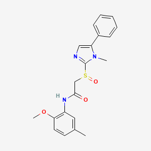 molecular formula C20H21N3O3S B2678890 N-(2-methoxy-5-methylphenyl)-2-((1-methyl-5-phenyl-1H-imidazol-2-yl)sulfinyl)acetamide CAS No. 1006812-69-6