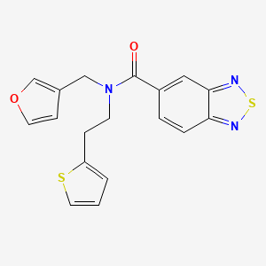 molecular formula C18H15N3O2S2 B2678893 N-(furan-3-ylmethyl)-N-(2-(thiophen-2-yl)ethyl)benzo[c][1,2,5]thiadiazole-5-carboxamide CAS No. 1421445-66-0