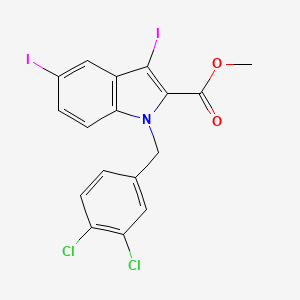 molecular formula C17H11Cl2I2NO2 B2678897 methyl 1-(3,4-dichlorobenzyl)-3,5-diiodo-1H-indole-2-carboxylate CAS No. 866149-87-3