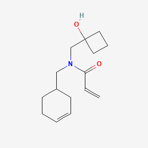 molecular formula C15H23NO2 B2678901 N-(Cyclohex-3-en-1-ylmethyl)-N-[(1-hydroxycyclobutyl)methyl]prop-2-enamide CAS No. 2411264-70-3