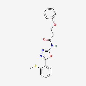 molecular formula C18H17N3O3S B2678905 N-{5-[2-(methylsulfanyl)phenyl]-1,3,4-oxadiazol-2-yl}-3-phenoxypropanamide CAS No. 886909-61-1