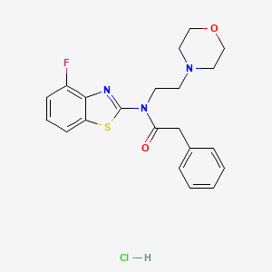 molecular formula C21H23ClFN3O2S B2678909 N-(4-fluorobenzo[d]thiazol-2-yl)-N-(2-morpholinoethyl)-2-phenylacetamide hydrochloride CAS No. 1217066-78-8