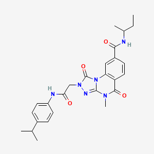 molecular formula C26H30N6O4 B2678962 N-(butan-2-yl)-4-methyl-1,5-dioxo-2-({[4-(propan-2-yl)phenyl]carbamoyl}methyl)-1H,2H,4H,5H-[1,2,4]triazolo[4,3-a]quinazoline-8-carboxamide CAS No. 1206999-42-9