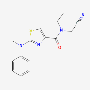 molecular formula C15H16N4OS B2678995 N-(Cyanomethyl)-N-ethyl-2-(N-methylanilino)-1,3-thiazole-4-carboxamide CAS No. 2418648-34-5