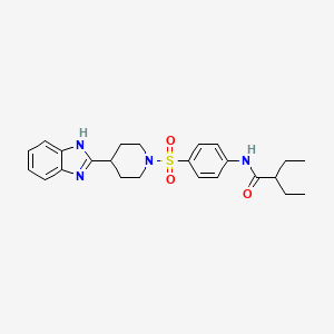 molecular formula C24H30N4O3S B2679022 N-(4-((4-(1H-benzo[d]imidazol-2-yl)piperidin-1-yl)sulfonyl)phenyl)-2-ethylbutanamide CAS No. 886905-19-7