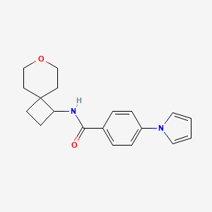 molecular formula C19H22N2O2 B2679055 N-{7-oxaspiro[3.5]nonan-1-yl}-4-(1H-pyrrol-1-yl)benzamide CAS No. 2309572-28-7