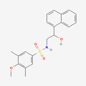 molecular formula C21H23NO4S B2679081 N-(2-hydroxy-2-(naphthalen-1-yl)ethyl)-4-methoxy-3,5-dimethylbenzenesulfonamide CAS No. 1351640-91-9