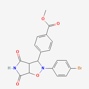 molecular formula C19H15BrN2O5 B2679108 methyl 4-(2-(4-bromophenyl)-4,6-dioxohexahydro-2H-pyrrolo[3,4-d]isoxazol-3-yl)benzoate CAS No. 1005069-19-1