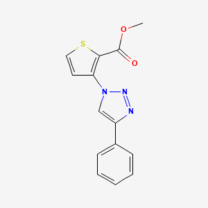 molecular formula C14H11N3O2S B2679109 methyl 3-(4-phenyl-1H-1,2,3-triazol-1-yl)-2-thiophenecarboxylate CAS No. 439097-19-5