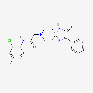 molecular formula C22H23ClN4O2 B2679117 N-(2-Chloro-4-methylphenyl)-2-{3-oxo-2-phenyl-1,4,8-triazaspiro[4.5]dec-1-EN-8-YL}acetamide CAS No. 1189650-40-5