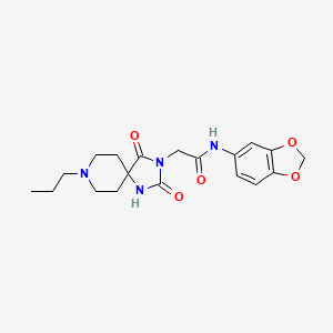 molecular formula C19H24N4O5 B2679120 N-(2H-1,3-benzodioxol-5-yl)-2-{2,4-dioxo-8-propyl-1,3,8-triazaspiro[4.5]decan-3-yl}acetamide CAS No. 941970-28-1