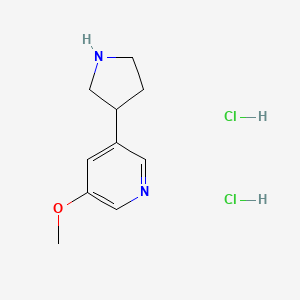 molecular formula C10H16Cl2N2O B2679143 3-Methoxy-5-(pyrrolidin-3-yl)pyridine dihydrochloride CAS No. 1909309-70-1