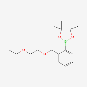 molecular formula C17H27BO4 B2679161 2-[2-(2-Ethoxyethoxymethyl)phenyl]-4,4,5,5-tetramethyl-1,3,2-dioxaborolane CAS No. 2246911-69-1