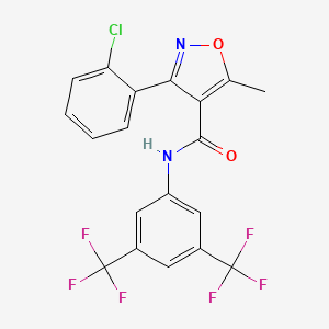 molecular formula C19H11ClF6N2O2 B2679174 N-[3,5-bis(trifluoromethyl)phenyl]-3-(2-chlorophenyl)-5-methyl-1,2-oxazole-4-carboxamide CAS No. 1020252-04-3