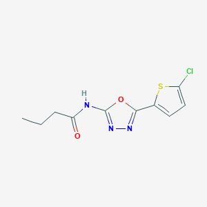 molecular formula C10H10ClN3O2S B2679179 N-[5-(5-chlorothiophen-2-yl)-1,3,4-oxadiazol-2-yl]butanamide CAS No. 865543-73-3