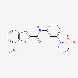 molecular formula C19H18N2O5S B2679214 N-(3-(1,1-dioxidoisothiazolidin-2-yl)phenyl)-7-methoxybenzofuran-2-carboxamide CAS No. 1210897-09-8