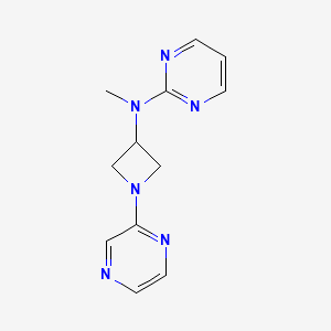 molecular formula C12H14N6 B2679218 N-methyl-N-[1-(pyrazin-2-yl)azetidin-3-yl]pyrimidin-2-amine CAS No. 2415631-32-0
