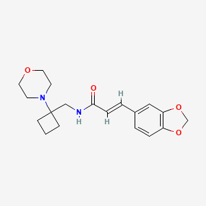 (E)-3-(1,3-Benzodioxol-5-yl)-N-[(1-morpholin-4-ylcyclobutyl)methyl]prop-2-enamide