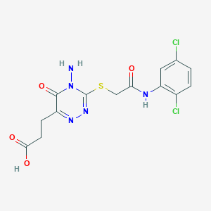 3-[4-Amino-3-({2-[(2,5-dichlorophenyl)amino]-2-oxoethyl}sulfanyl)-5-oxo-4,5-dihydro-1,2,4-triazin-6-yl]propanoic acid