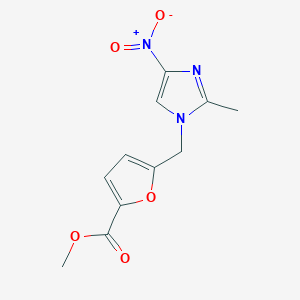 molecular formula C11H11N3O5 B2679257 Methyl 5-((2-methyl-4-nitro-1H-imidazol-1-yl)methyl)furan-2-carboxylate CAS No. 938022-10-7