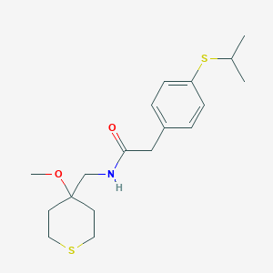 2-(4-(isopropylthio)phenyl)-N-((4-methoxytetrahydro-2H-thiopyran-4-yl)methyl)acetamide