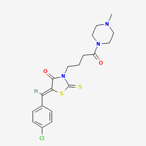 (5Z)-5-[(4-chlorophenyl)methylidene]-3-[4-(4-methylpiperazin-1-yl)-4-oxobutyl]-2-sulfanylidene-1,3-thiazolidin-4-one