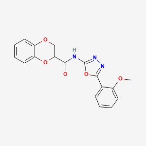 molecular formula C18H15N3O5 B2679276 N-[5-(2-methoxyphenyl)-1,3,4-oxadiazol-2-yl]-2,3-dihydro-1,4-benzodioxine-2-carboxamide CAS No. 865286-14-2