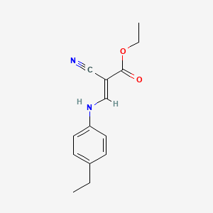molecular formula C14H16N2O2 B2679292 ethyl 2-cyano-3-[(4-ethylphenyl)amino]prop-2-enoate CAS No. 346613-02-3