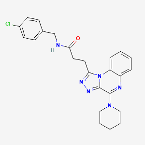 molecular formula C24H25ClN6O B2679293 N-[(4-chlorophenyl)methyl]-3-[4-(piperidin-1-yl)-[1,2,4]triazolo[4,3-a]quinoxalin-1-yl]propanamide CAS No. 1207050-00-7