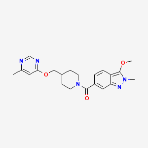 (3-methoxy-2-methyl-2H-indazol-6-yl)(4-(((6-methylpyrimidin-4-yl)oxy)methyl)piperidin-1-yl)methanone