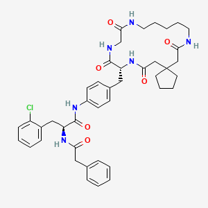 (2S)-3-(2-chlorophenyl)-2-(2-phenylacetamido)-N-(4-(((9R)-7,10,13,21-tetraoxo-8,11,14,20-tetraazaspiro[4.17]docosan-9-yl)methyl)phenyl)propanamide