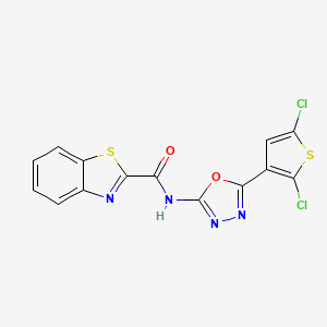 N-(5-(2,5-dichlorothiophen-3-yl)-1,3,4-oxadiazol-2-yl)benzo[d]thiazole-2-carboxamide
