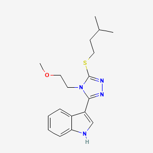 3-(5-(isopentylthio)-4-(2-methoxyethyl)-4H-1,2,4-triazol-3-yl)-1H-indole