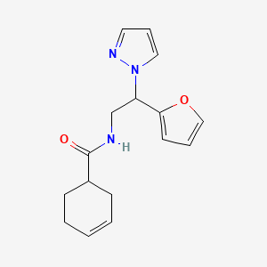 N-(2-(furan-2-yl)-2-(1H-pyrazol-1-yl)ethyl)cyclohex-3-enecarboxamide