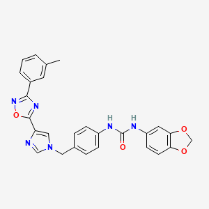 1-(benzo[d][1,3]dioxol-5-yl)-3-(4-((4-(3-(m-tolyl)-1,2,4-oxadiazol-5-yl)-1H-imidazol-1-yl)methyl)phenyl)urea