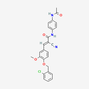(E)-N-(4-acetamidophenyl)-3-[4-[(2-chlorophenyl)methoxy]-3-methoxyphenyl]-2-cyanoprop-2-enamide