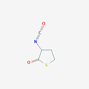 molecular formula C5H5NO2S B2679359 3-Isocyanatothiolan-2-one CAS No. 38869-93-1