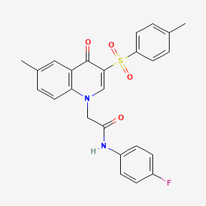 molecular formula C25H21FN2O4S B2679360 N-(4-fluorophenyl)-2-[6-methyl-3-(4-methylbenzenesulfonyl)-4-oxo-1,4-dihydroquinolin-1-yl]acetamide CAS No. 902521-13-5