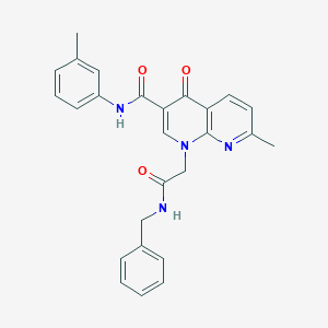 molecular formula C26H24N4O3 B2679375 1-(2-(benzylamino)-2-oxoethyl)-7-methyl-4-oxo-N-(m-tolyl)-1,4-dihydro-1,8-naphthyridine-3-carboxamide CAS No. 1251598-76-1