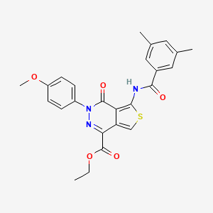 molecular formula C25H23N3O5S B2679413 ethyl 5-(3,5-dimethylbenzamido)-3-(4-methoxyphenyl)-4-oxo-3H,4H-thieno[3,4-d]pyridazine-1-carboxylate CAS No. 851951-77-4