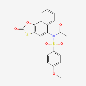 molecular formula C20H15NO6S2 B2679427 N-(4-methoxybenzenesulfonyl)-N-{2-oxo-2H-naphtho[2,1-d][1,3]oxathiol-5-yl}acetamide CAS No. 881294-66-2