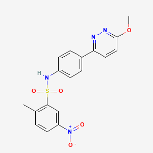 molecular formula C18H16N4O5S B2679481 N-(4-(6-methoxypyridazin-3-yl)phenyl)-2-methyl-5-nitrobenzenesulfonamide CAS No. 903290-75-5