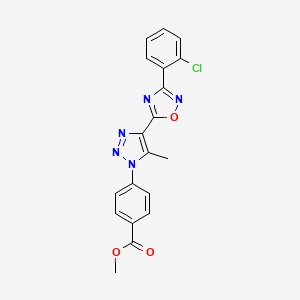 molecular formula C19H14ClN5O3 B2679487 methyl 4-{4-[3-(2-chlorophenyl)-1,2,4-oxadiazol-5-yl]-5-methyl-1H-1,2,3-triazol-1-yl}benzoate CAS No. 941882-27-5