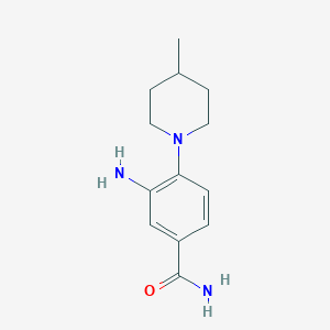 molecular formula C13H19N3O B2679489 3-Amino-4-(4-methylpiperidin-1-yl)benzamide CAS No. 626208-12-6